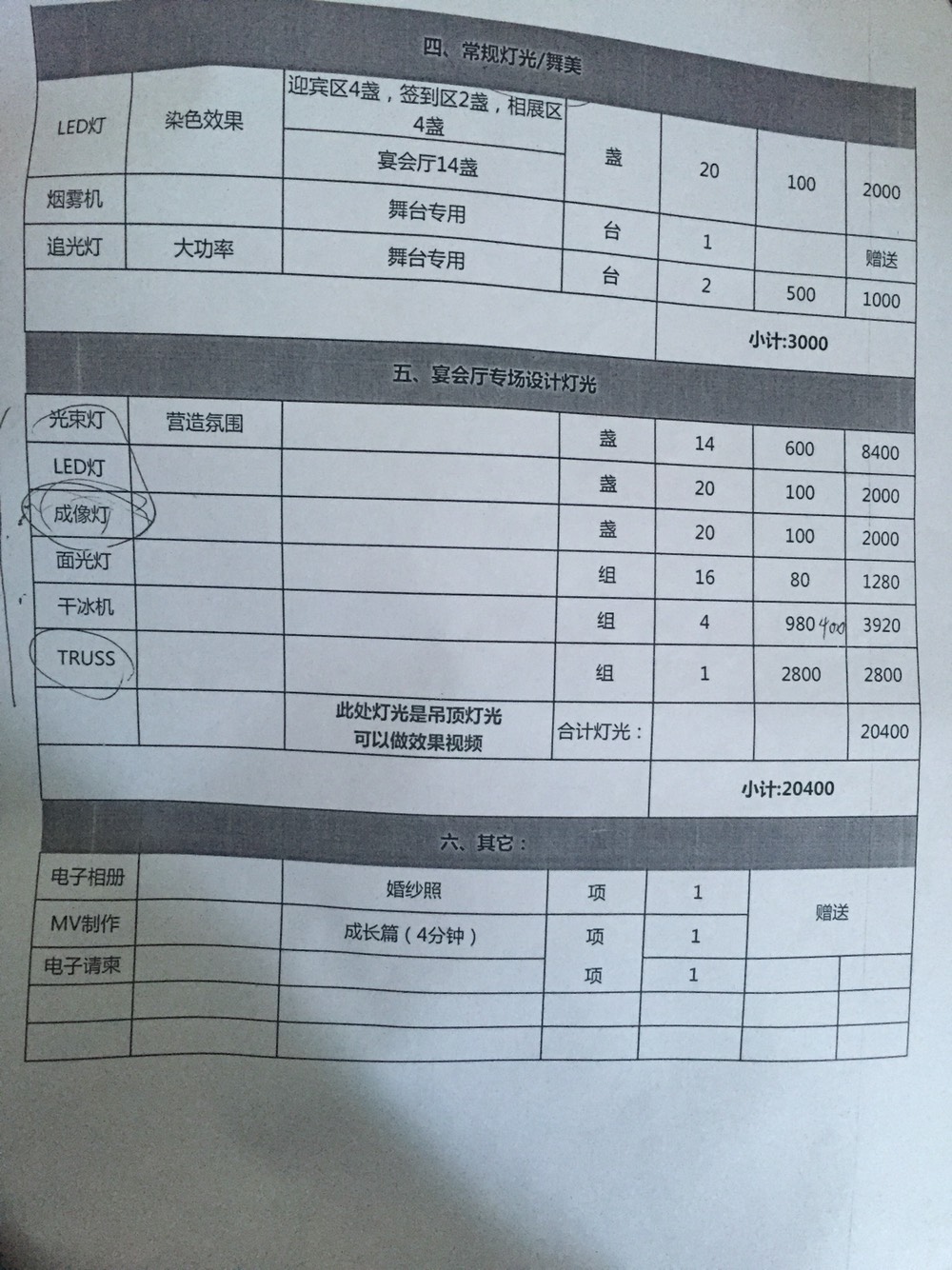 求懂行的人看看这婚庆报价哪里坑人了