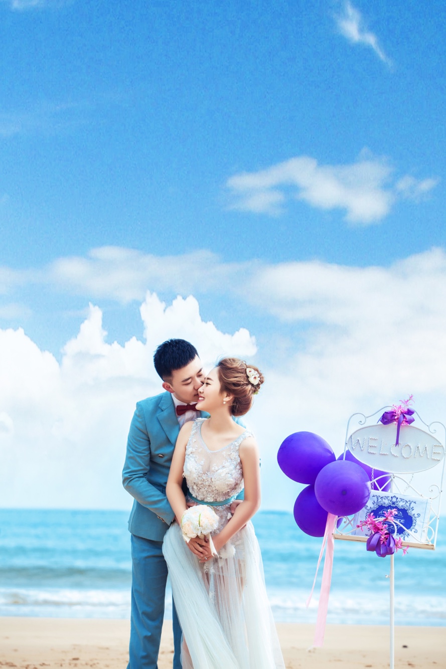 关于拍海边我的婚纱照发一些未精修的婚纱照