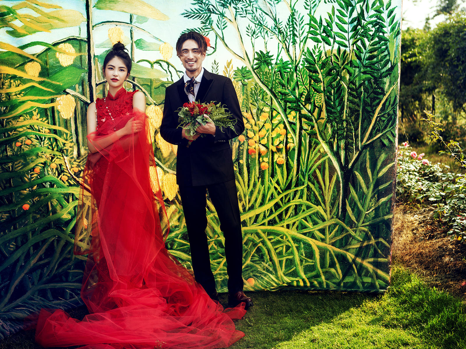 中式婚纱照_中式婚纱照背景(3)