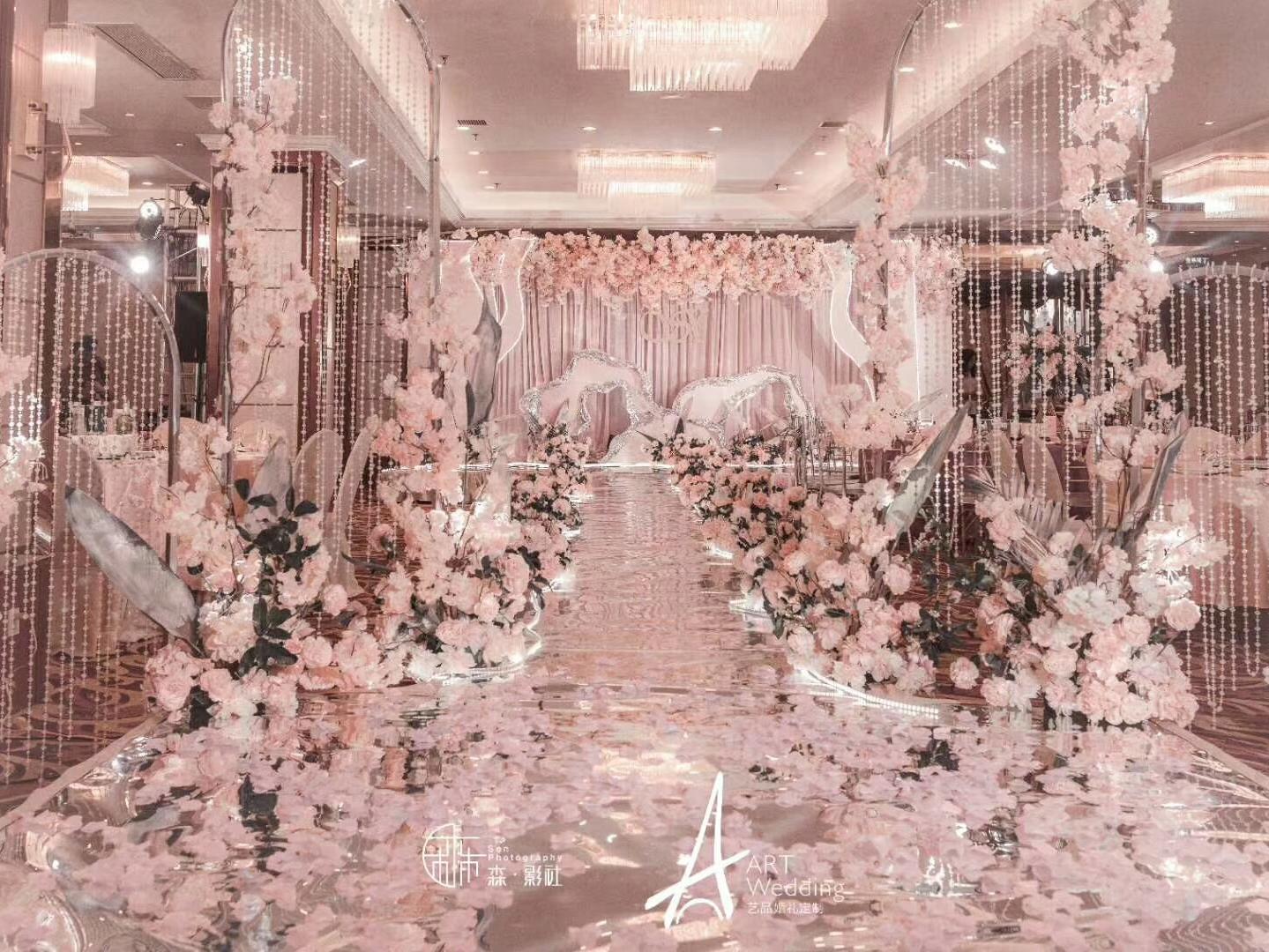 湖州艺品婚礼定制 天煌大酒店粉色梦幻 奢华
