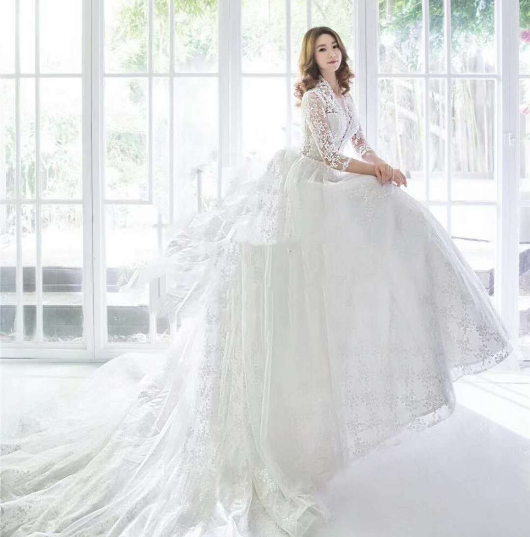 韩国Koo Ja Yeon婚纱八件套餐含新郎西装