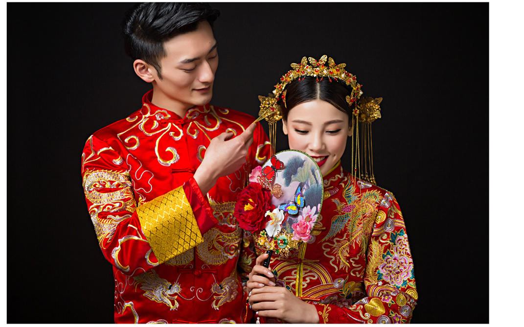 超值特价「那年花开婚纱摄影」中国风幸福红