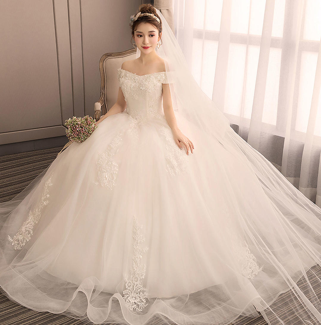 【特惠单品婚纱推荐】齐地婚纱一件