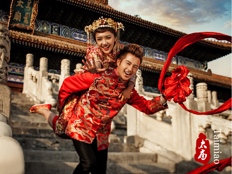 中式皇宮太廟婚紗照