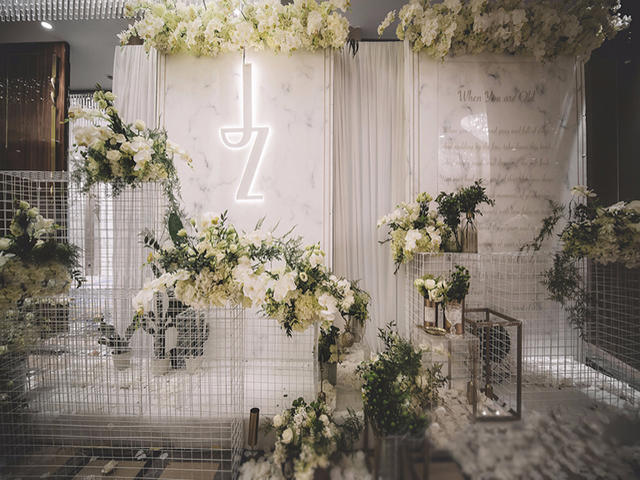 莫里婚礼 小幸运｜白绿大理石纹主题婚礼