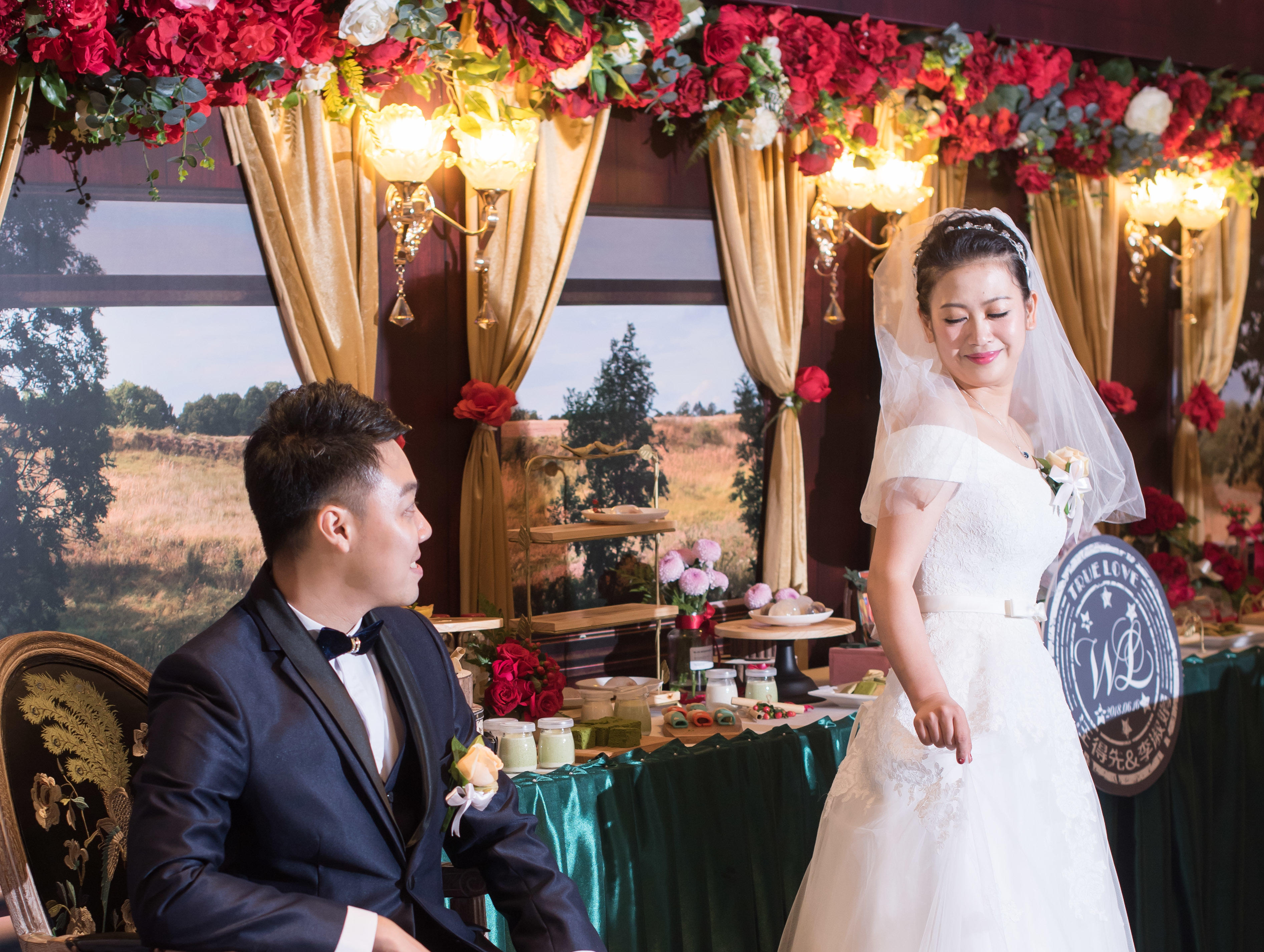 双聚《怀旧旅行》婚礼复古火车轨连接全场