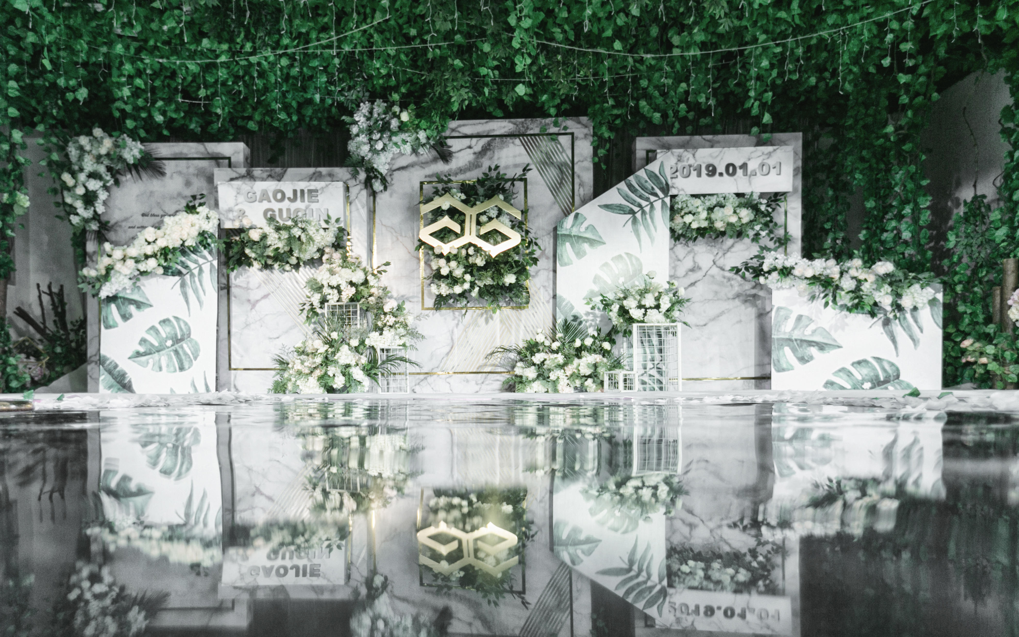 爱施诺婚礼定制/豪门盛宴/白绿简约