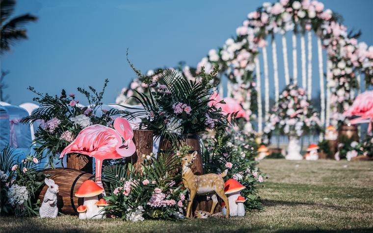纯恋婚礼——户外火烈鸟主题婚礼