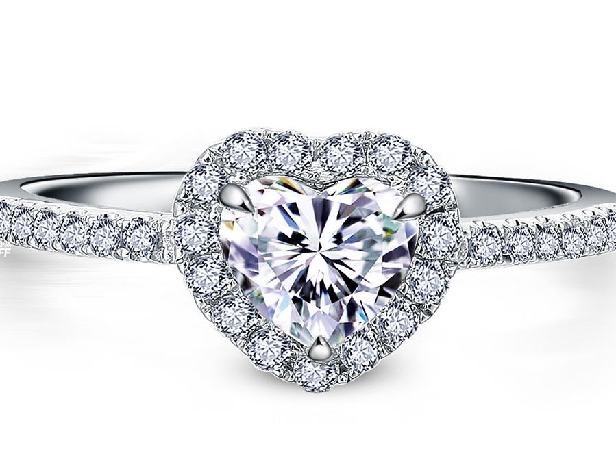 【久福源珠宝】心有所属-18K白金钻石结婚戒指