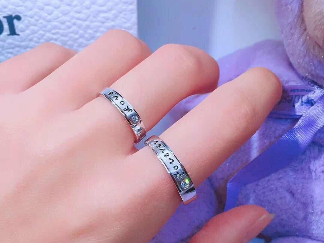 韓版簡約原創(chuàng)婚戒情侶戒指支持定制買就送