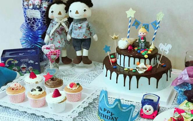 卡通甜品台宝宝百天一周岁十周岁蛋糕甜品台来图定制