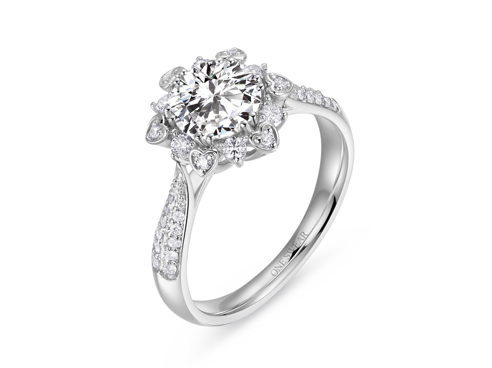 梵誓-誓言 精致设计18k金群镶钻石戒指见证爱情