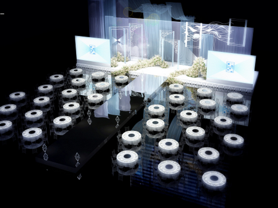 一生一世婚礼-简约创意清爽型 镜面T台