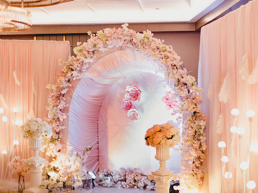 武汉金玉缘婚礼 香槟色主题婚礼 奢华公主梦