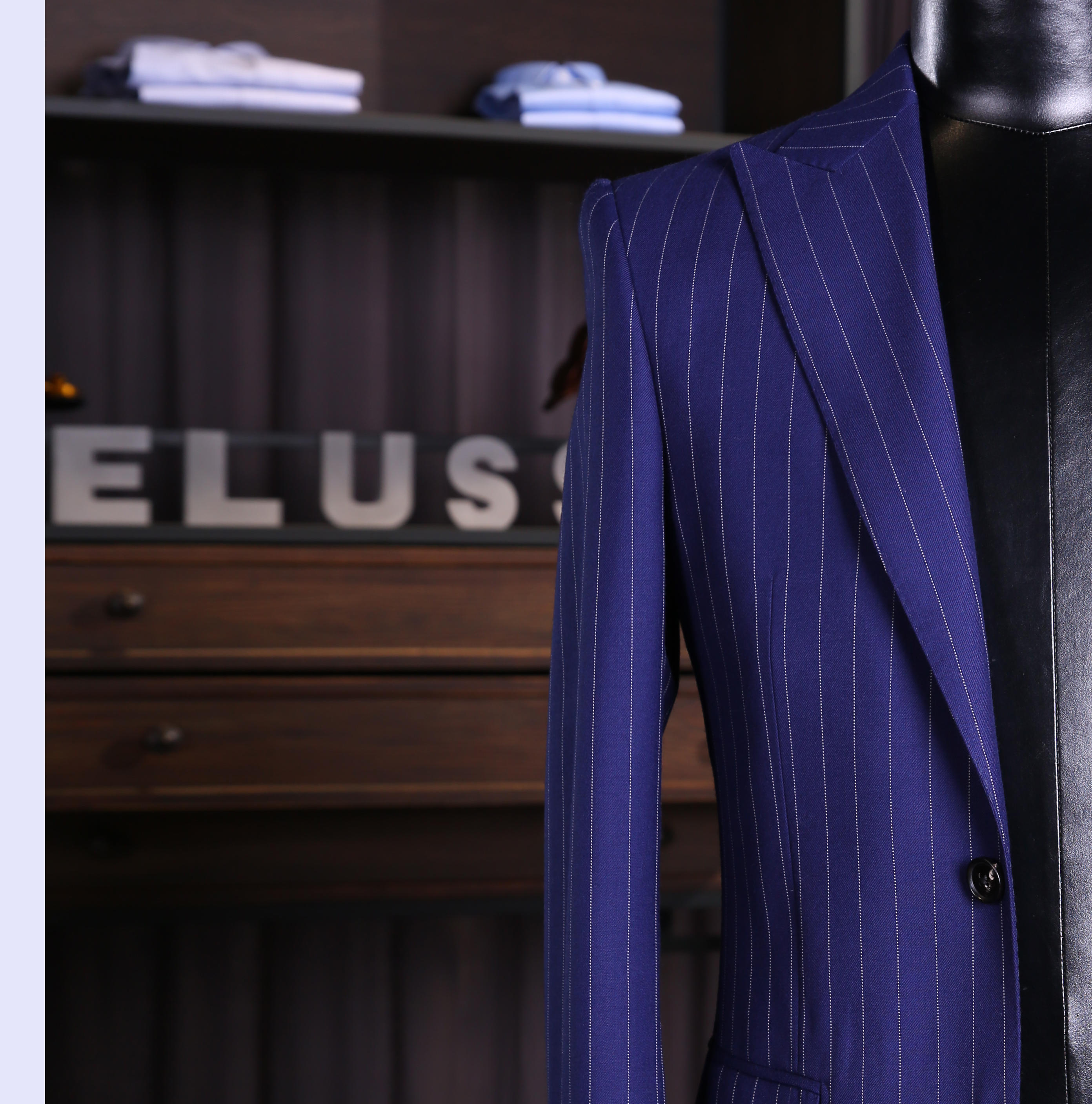 【奢至】正蓝色条纹新郎套西【礼服/商务】