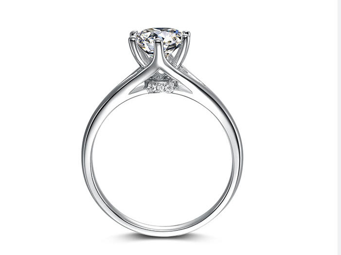 经典六爪50分+圈钻女戒定制款钻戒