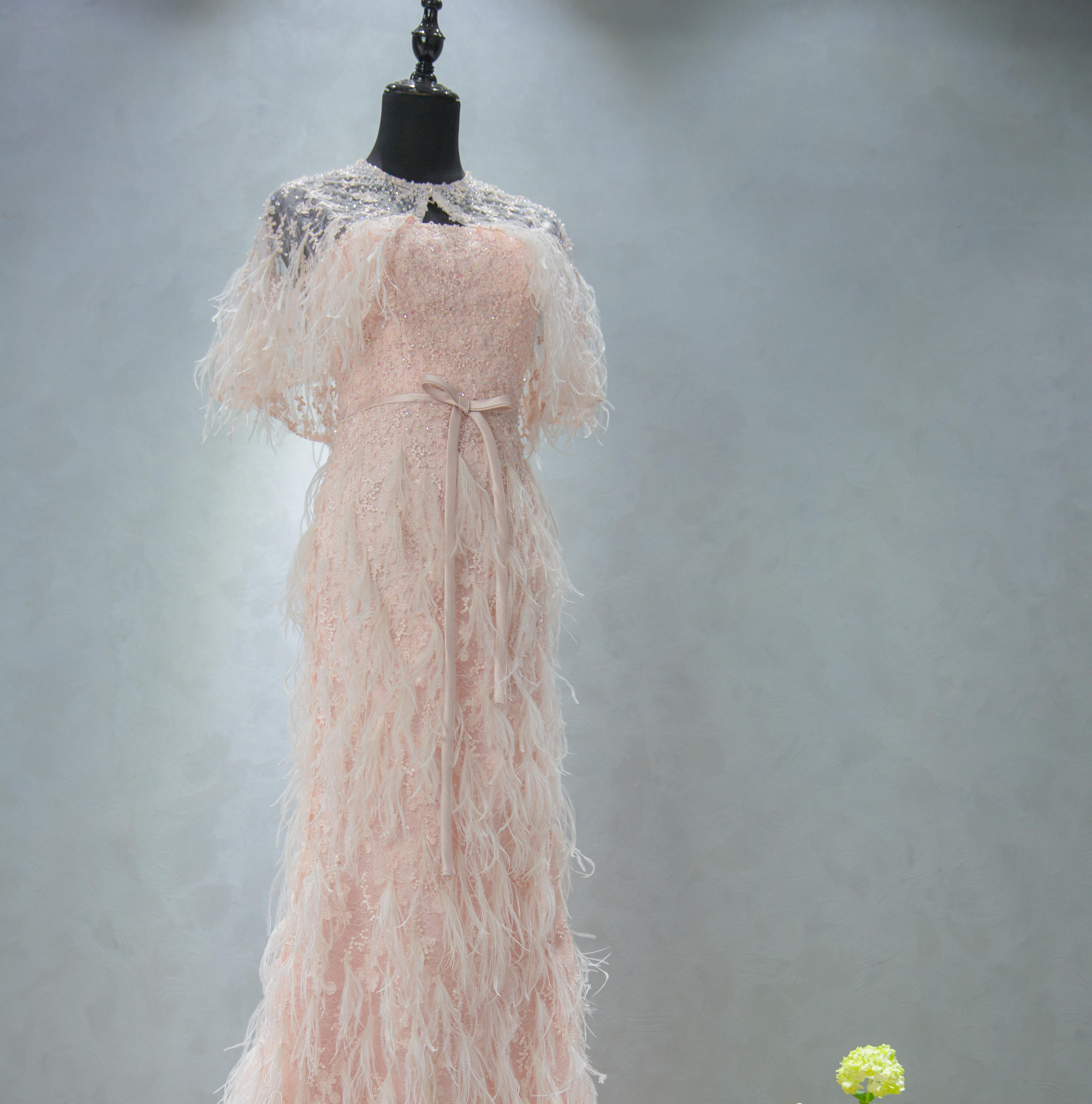 以梦为马天定制绑带拖尾礼服