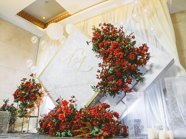 婚礼爆款——大理石纹，简约，简洁/别样红