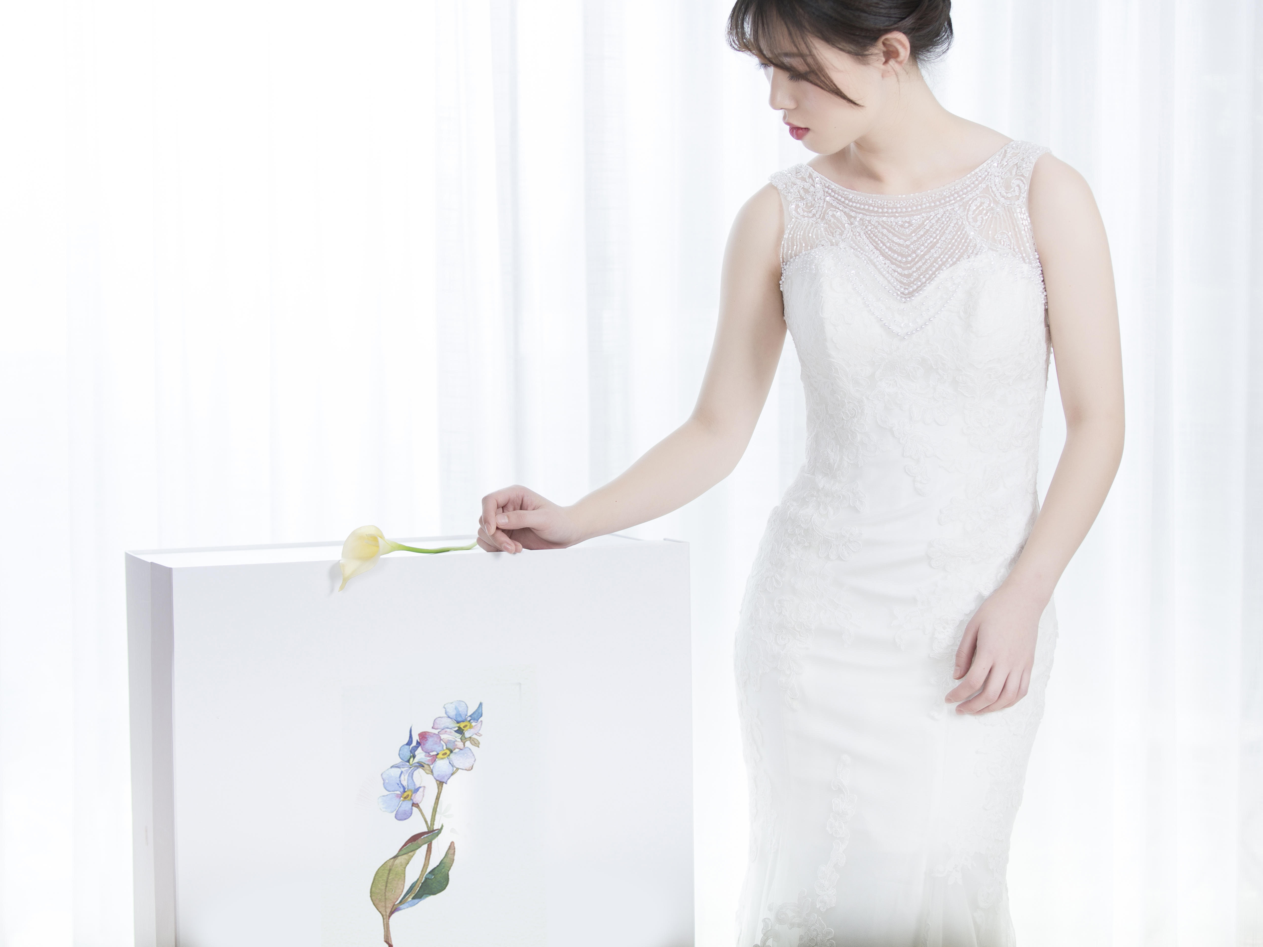 【高定单租】玲珑——新款华丽鱼尾蕾丝大摆【租】