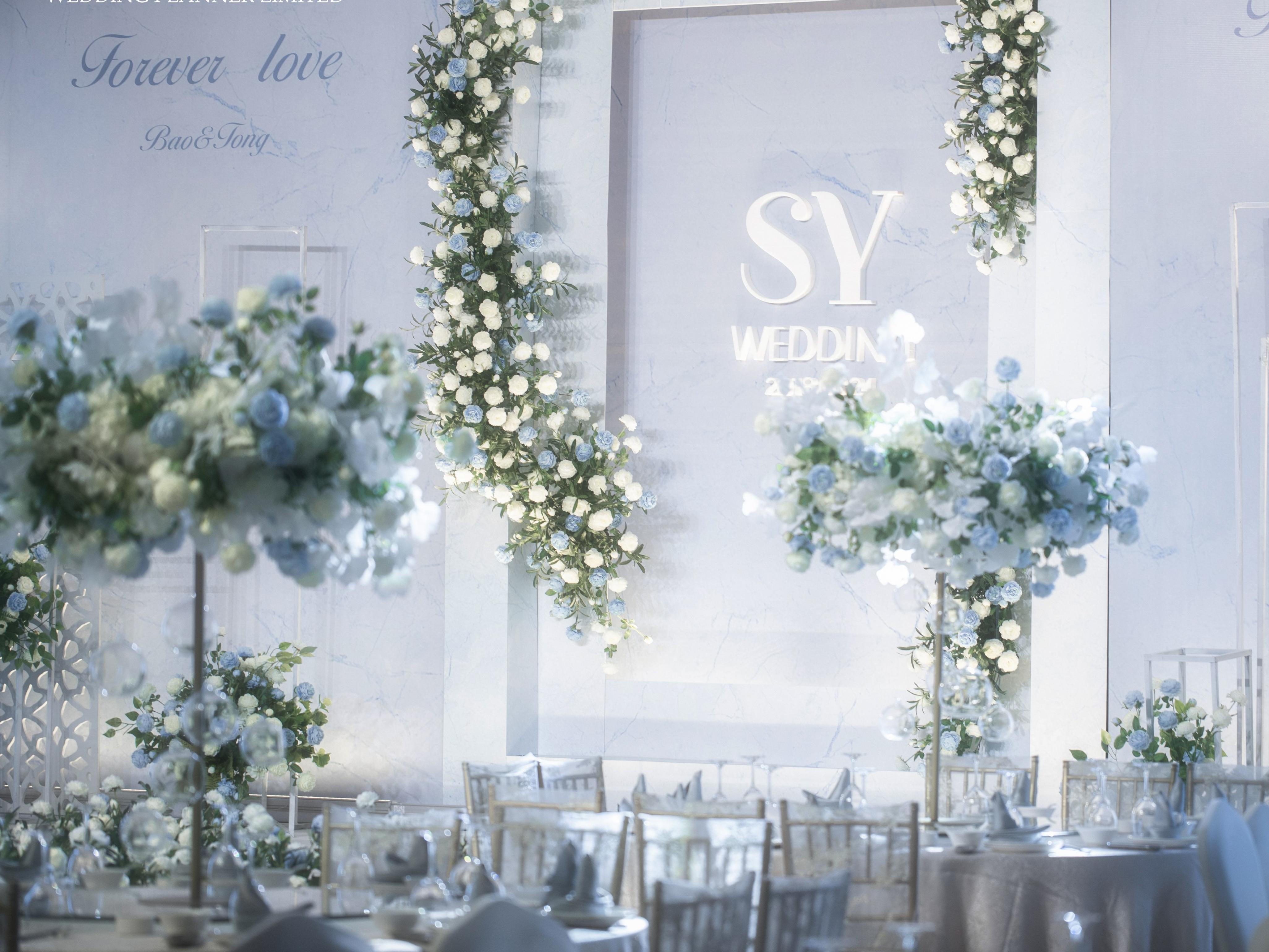 [铂琳婚礼]清新素雅淡蓝色主题定制婚礼
