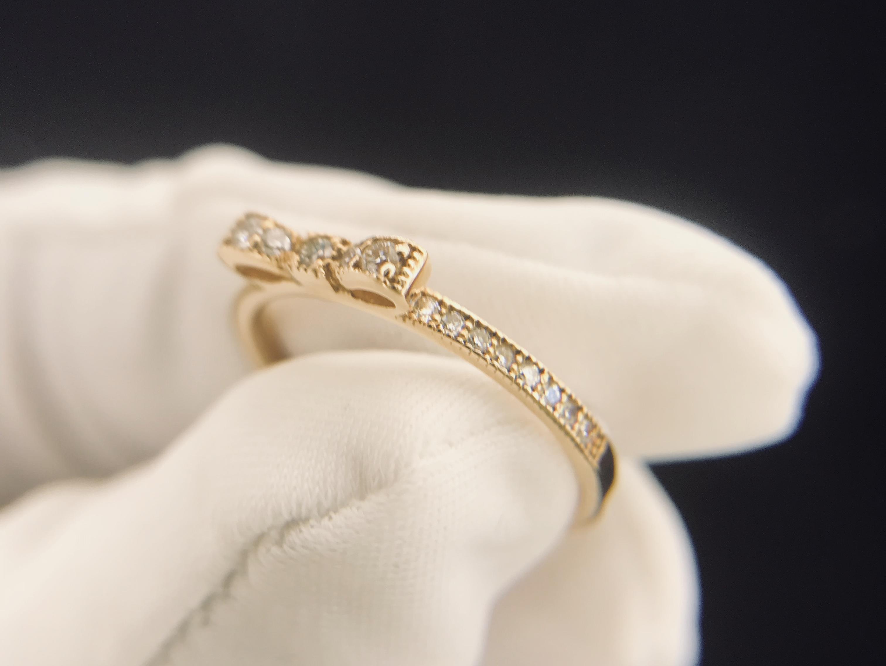 18K红蝴蝶结钻石戒指女戒