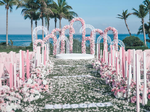 海边草坪婚礼 | 粉色花园