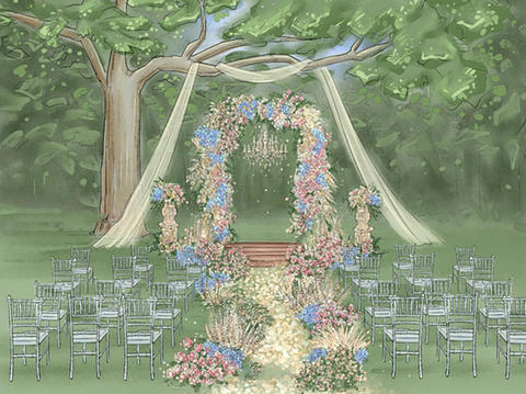 概念花园清新自然森系婚礼  简洁华丽 私密优雅