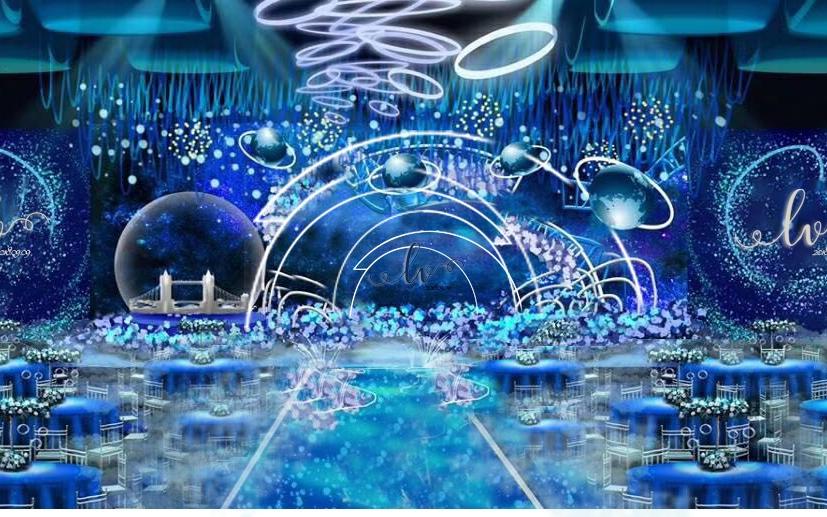 星空的爱恋蓝色璀璨婚礼实例