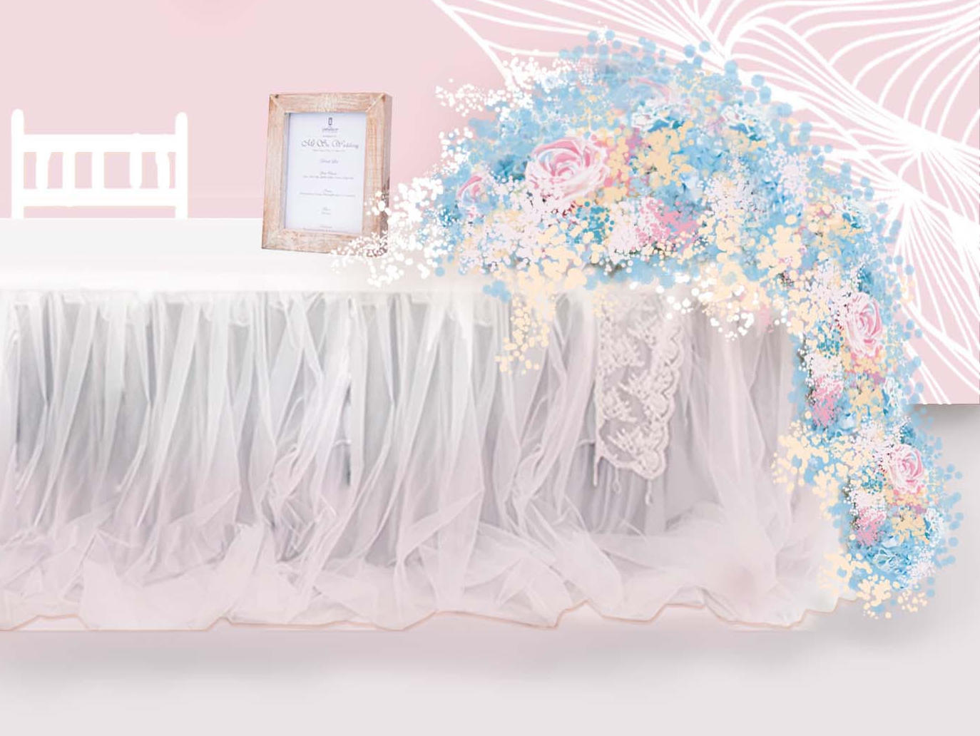 莫妮卡婚礼 粉蓝公主风梦幻系婚礼案例