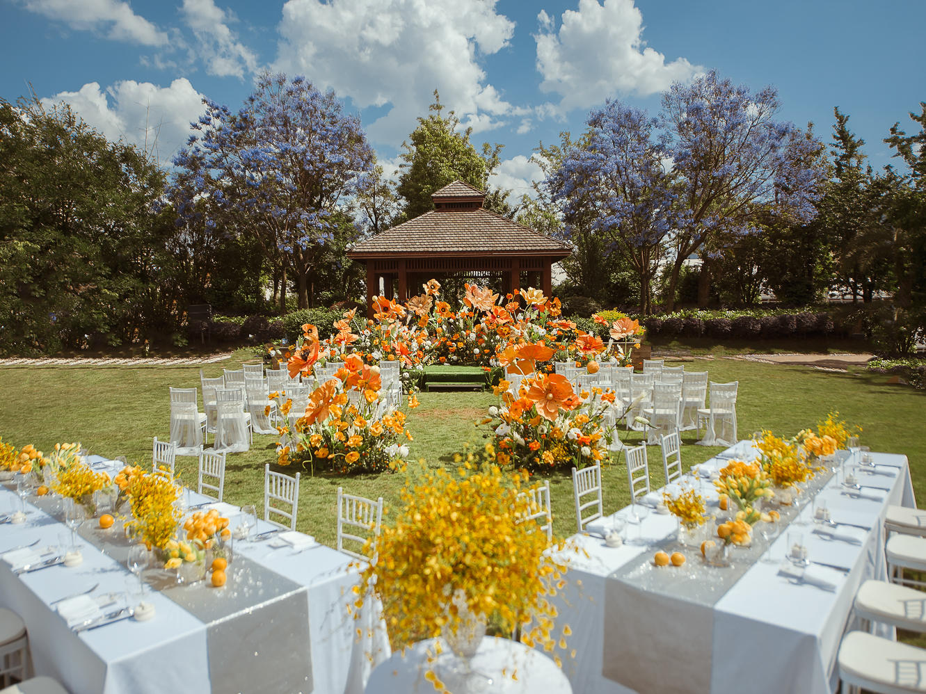 蜜堂 | 自然系橙黄色系户外婚礼（下单送化妆）