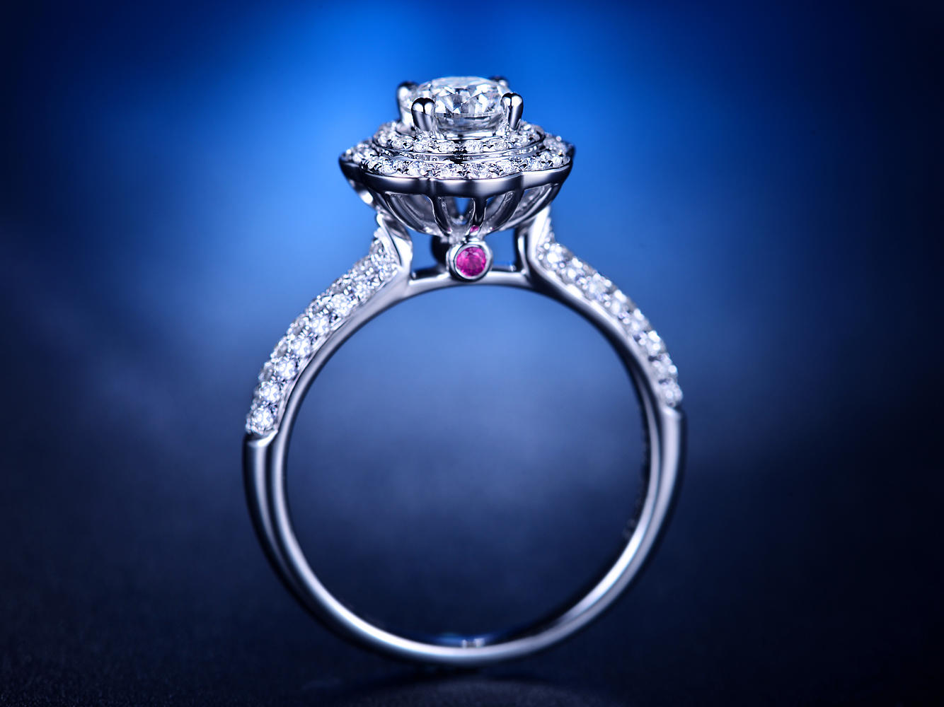 【摩天轮】系列 白18K金钻石女士戒指