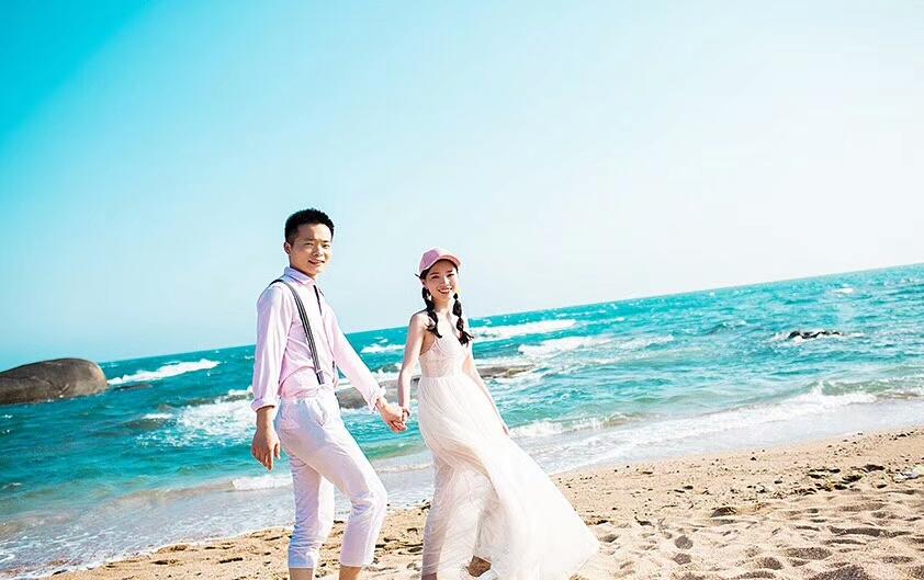     白宫婚纱摄影 海边婚礼