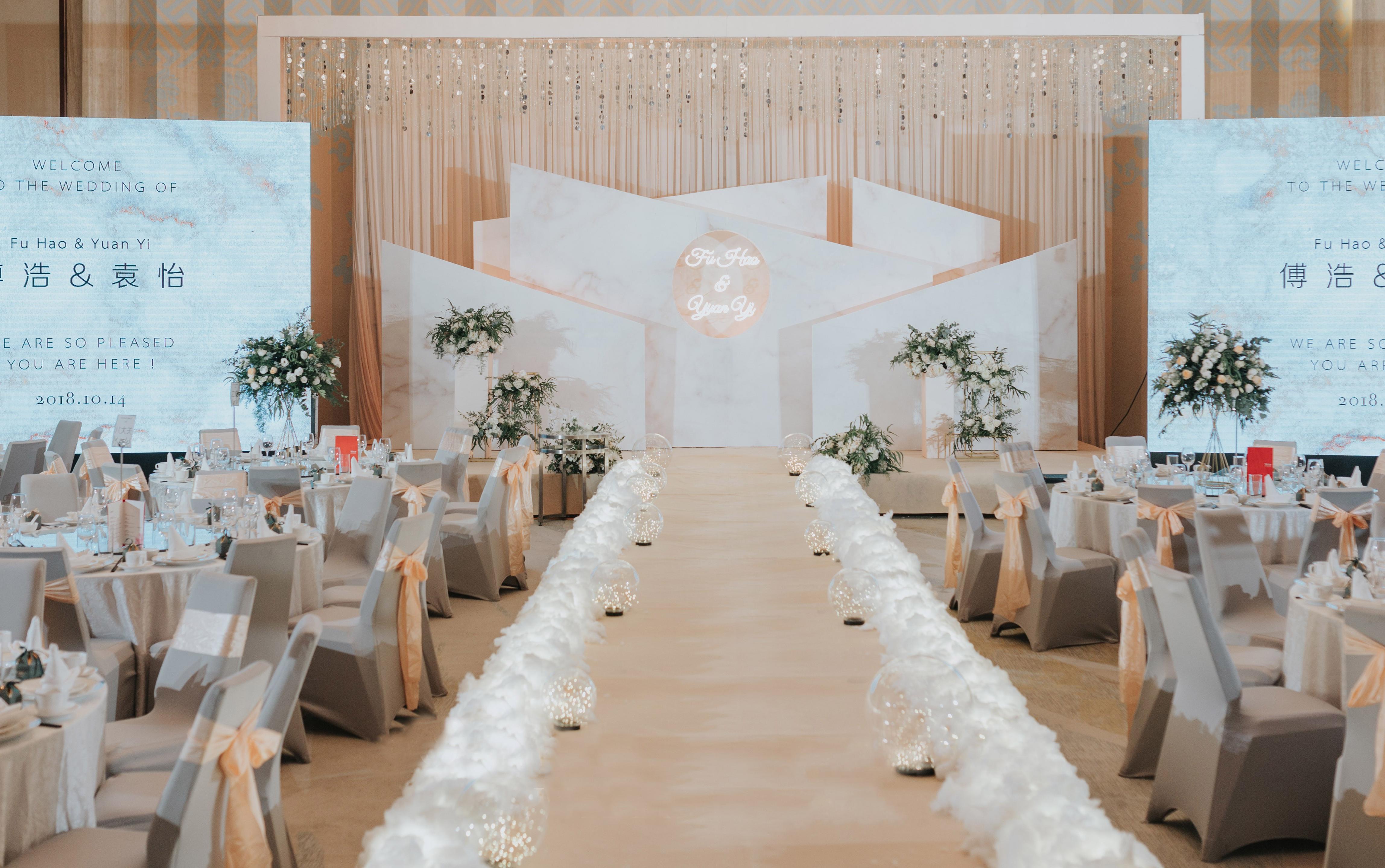 小美婚企 | 室内香槟简约几何婚礼