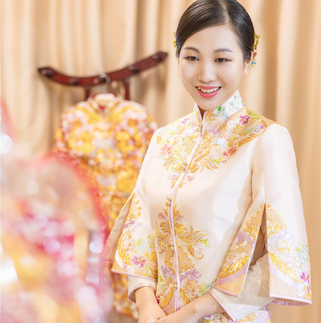 【潮婚特卖】【茛苕花开】新中式小拖尾秀禾服   