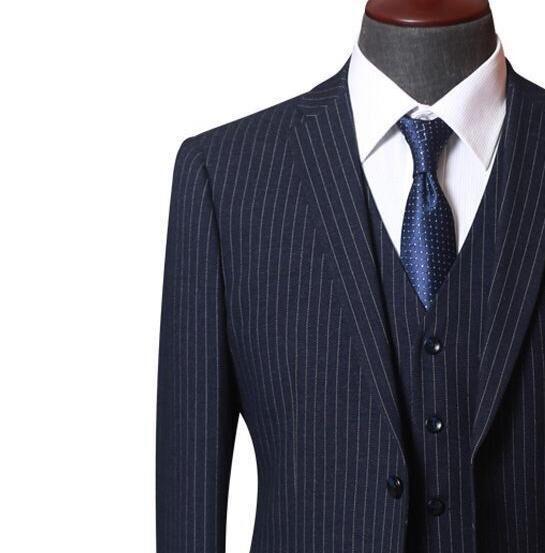 【西服宇钿】手工定制男士条纹商务休闲西服