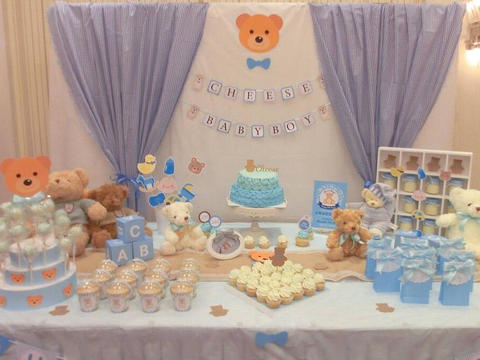 【婉婷甜品】蓝色小熊主题系甜品台