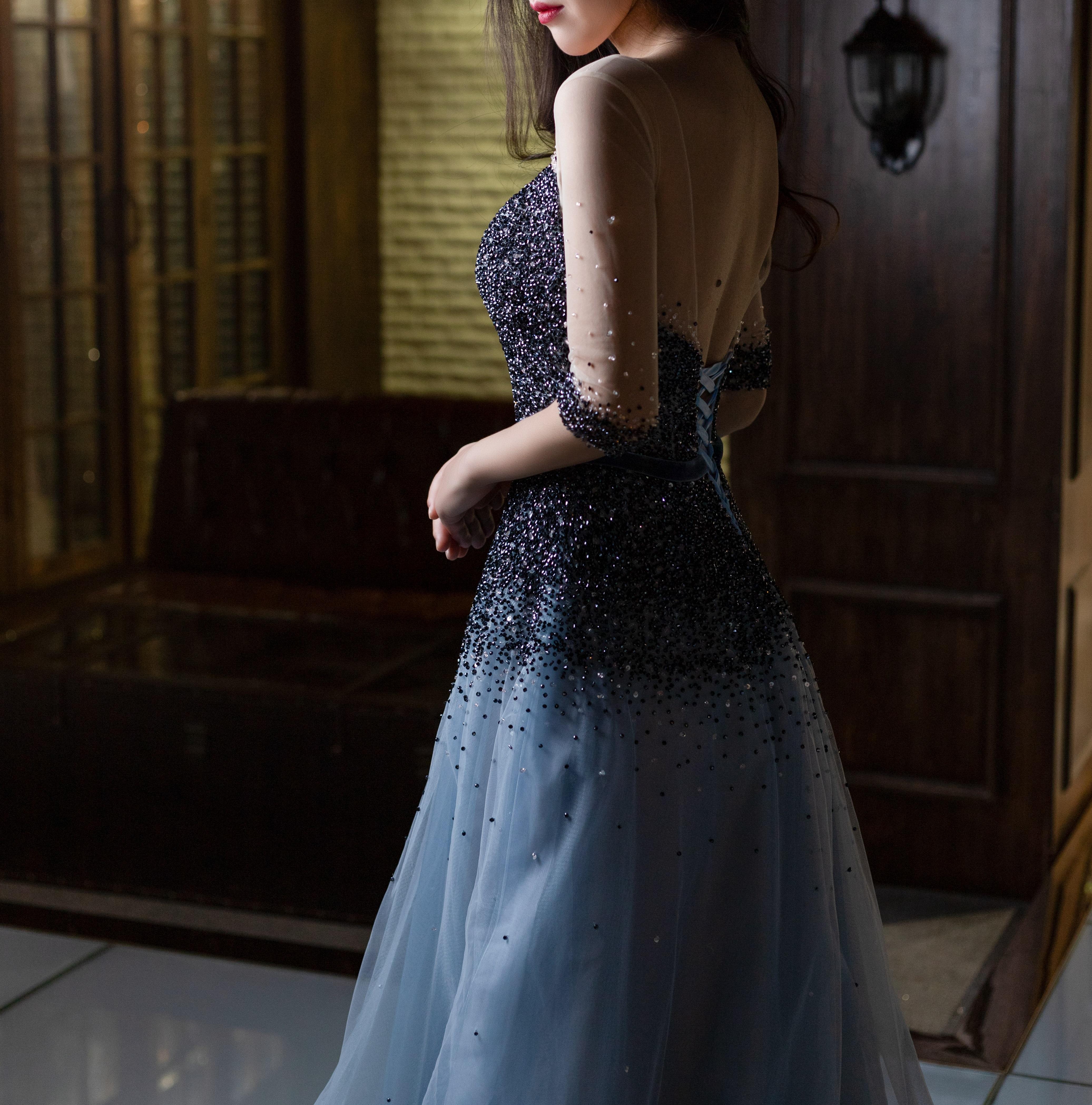 【斑马嫁衣】手工钉珠气质礼服