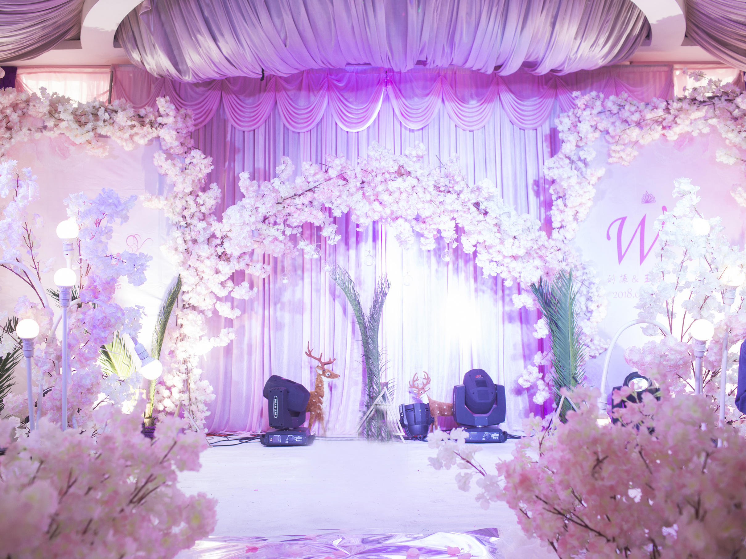 粉紫色烂漫樱花婚礼少女心