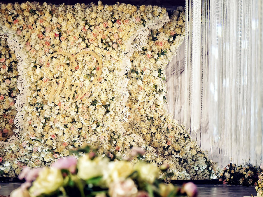 韩式全鲜花会场自助餐婚礼