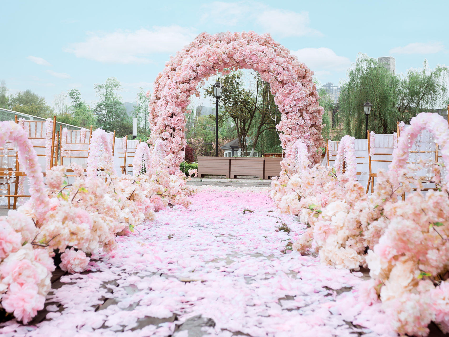 【爱温蒂】·粉色浪漫唯美户外露台草坪沙滩婚礼