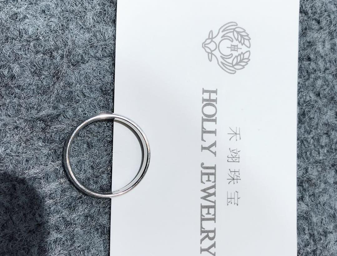 18k金白简约系列钻石对戒