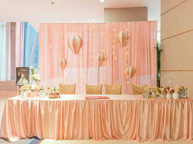 粉色摩天轮热气球主题婚礼 浪漫花系婚礼 包四大