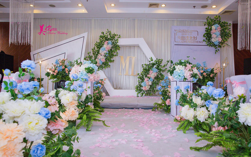 楚来顺酒店—粉蓝色 随州美伦婚礼高端定制