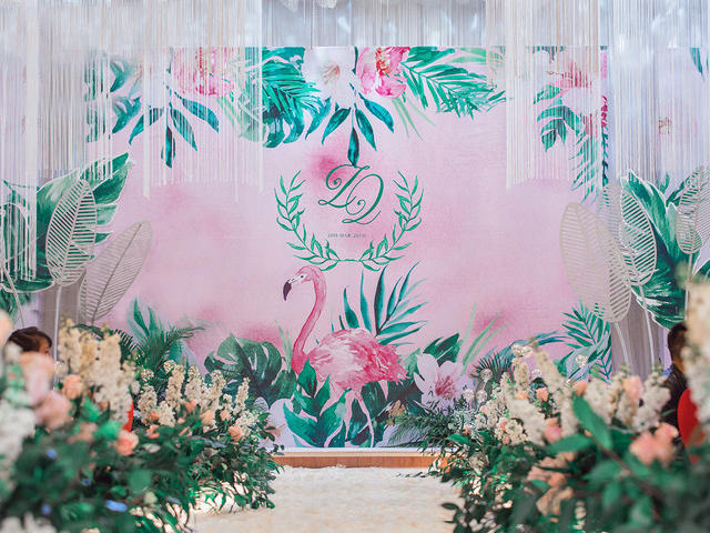 清新火烈鸟主题婚礼（适合夏季的清新婚礼）