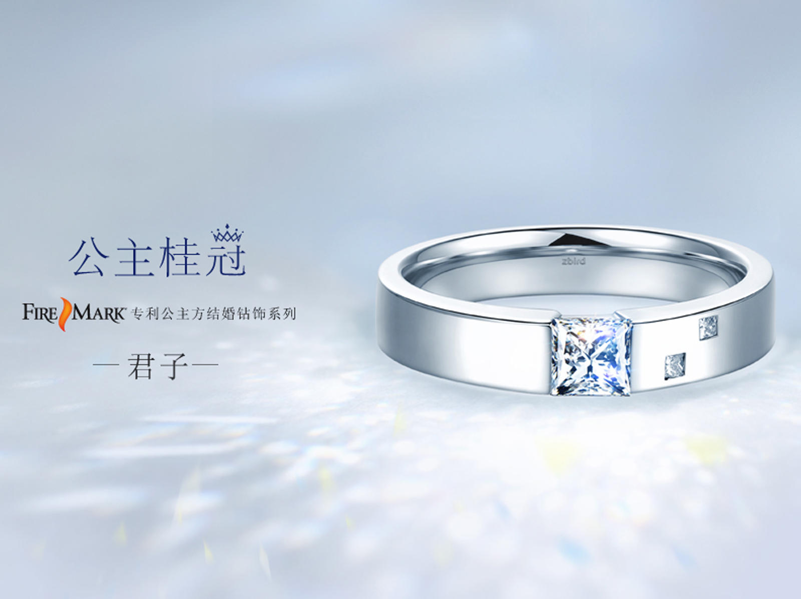 钻石小鸟【君子】大气男戒