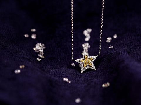 【欧若拉】星星吊坠-黄色蓝宝石/一套的价格更优惠