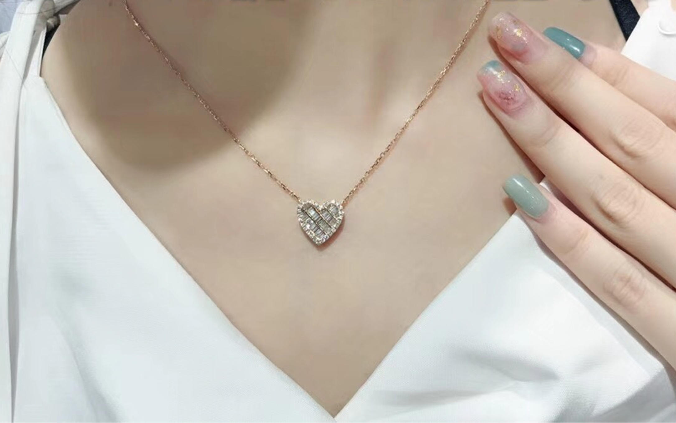 55分心形钻石项链  情人节特推款 