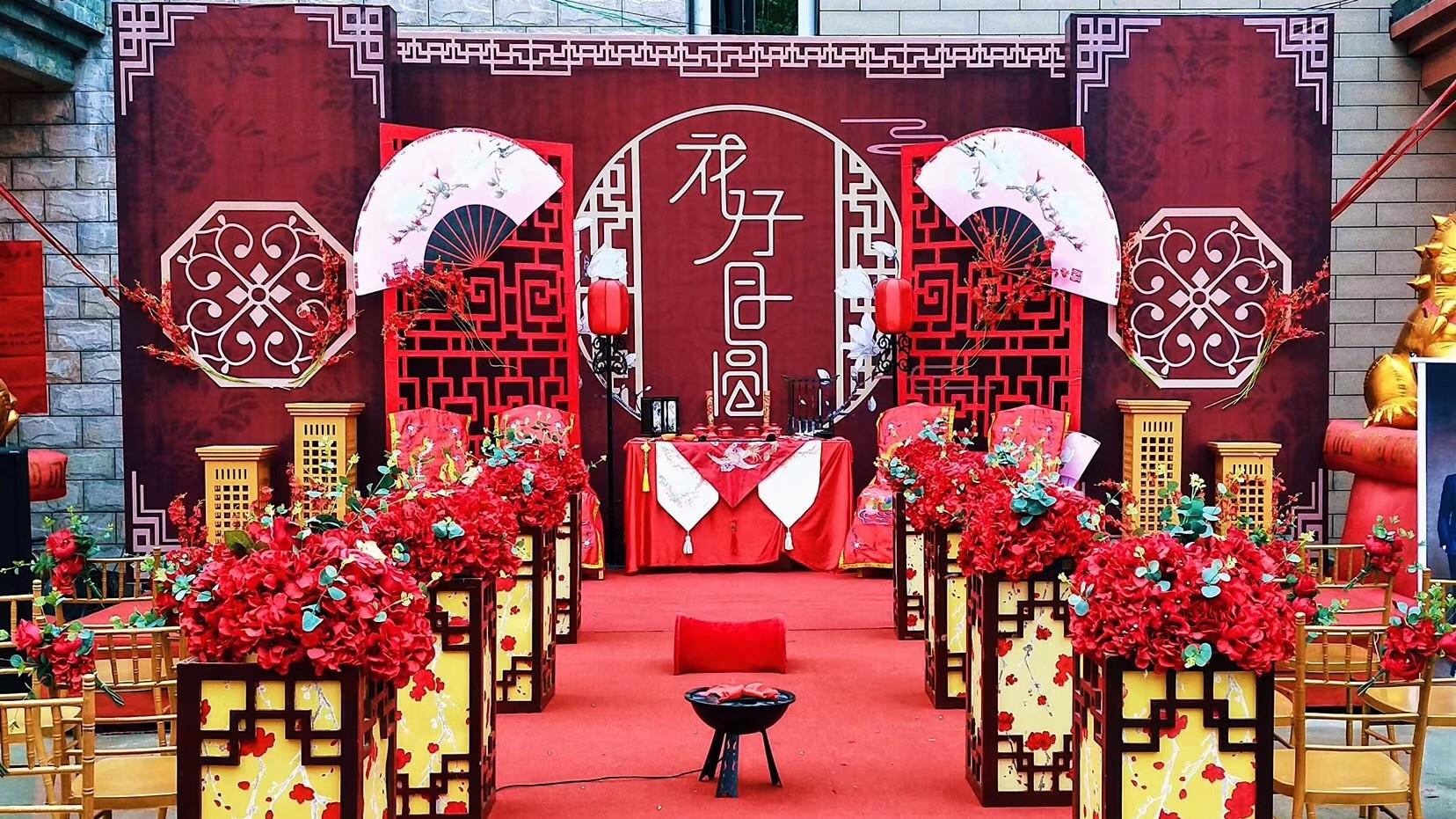 【花好月圆】中式 高质感枣红