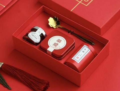 中国风  中式喜糖盒   红色喜糖盒套装