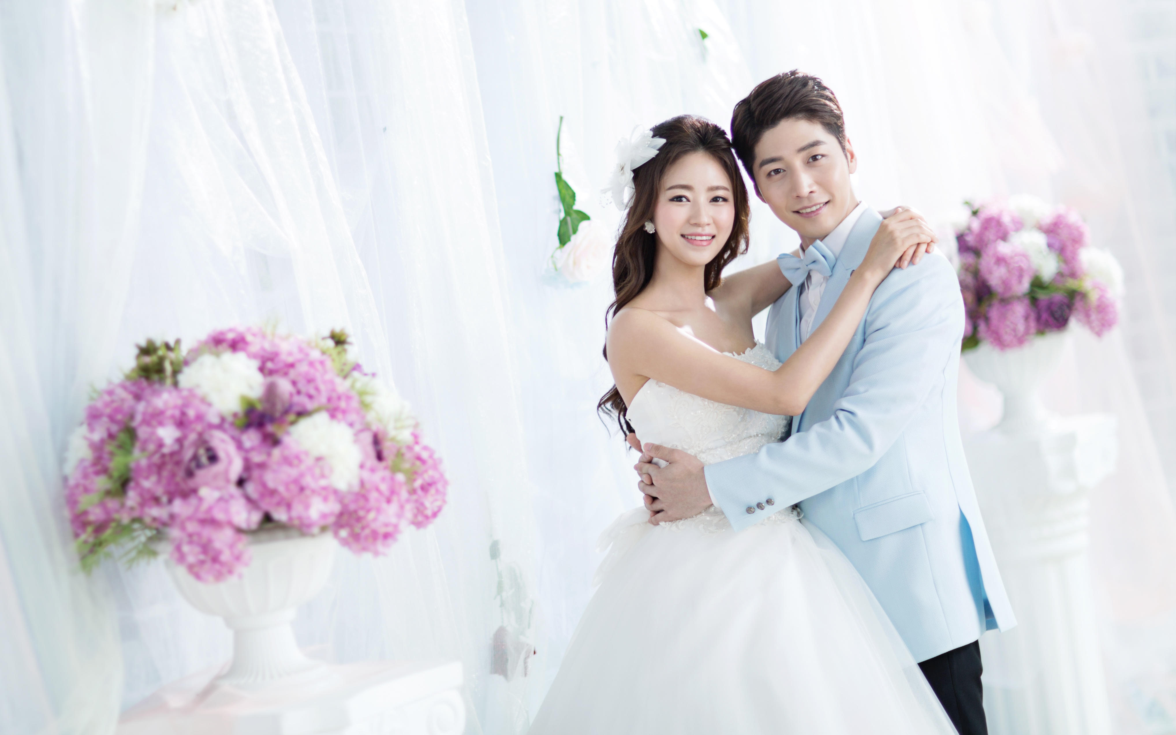 唯美韩式系列婚纱照，公园，花卉，景点